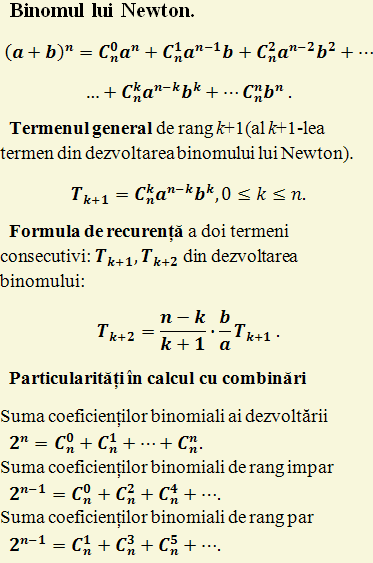 permutari, binomul newton, elemente de combinatorica, termenul general, calcul cu combinari exercitii, probleme, rezolvate, matematica, algebra, profesor, liceu, generala, gimnaziu, mate, teorie, explicatii, exemple, rezolvare,