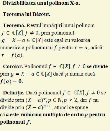 Teorema lui Bezout, X-a, X-1