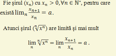 Criteriul Cauchy D'alembert, definitie